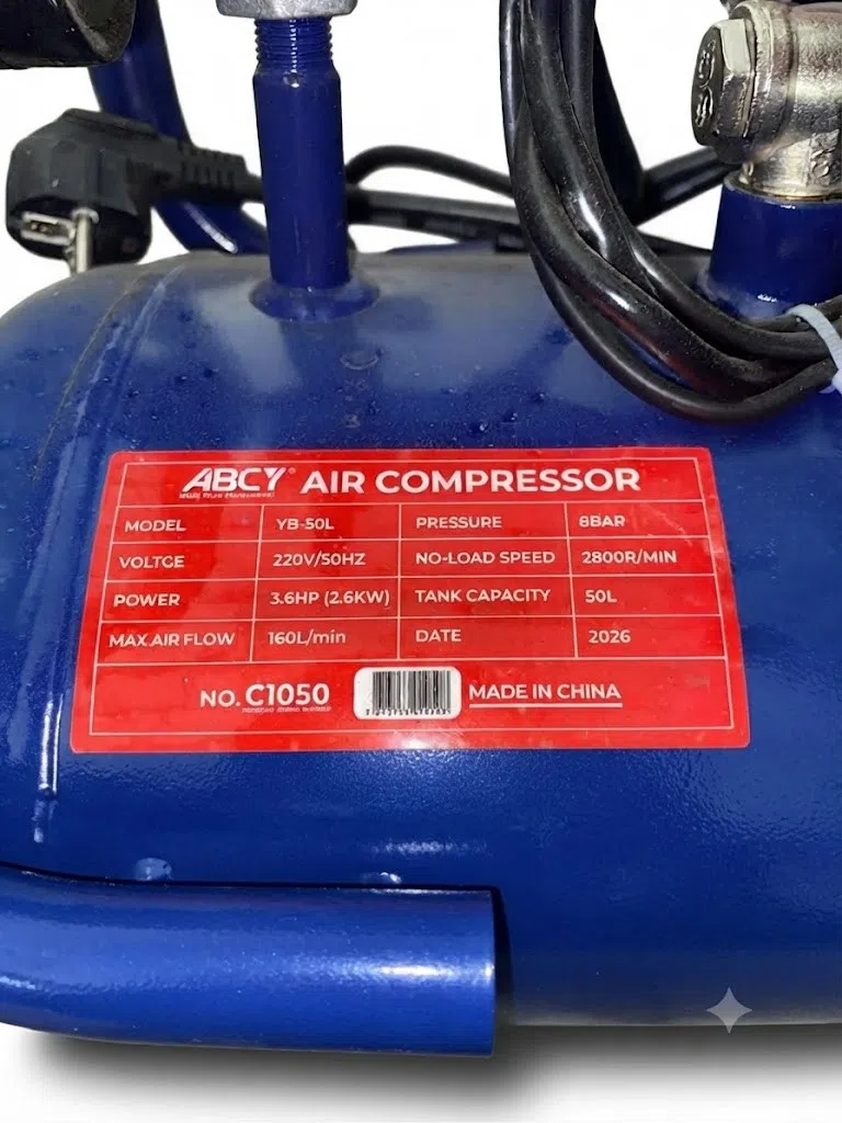 ABCY YB-50L Porşenli Hava Kompressoru — şəkil 1