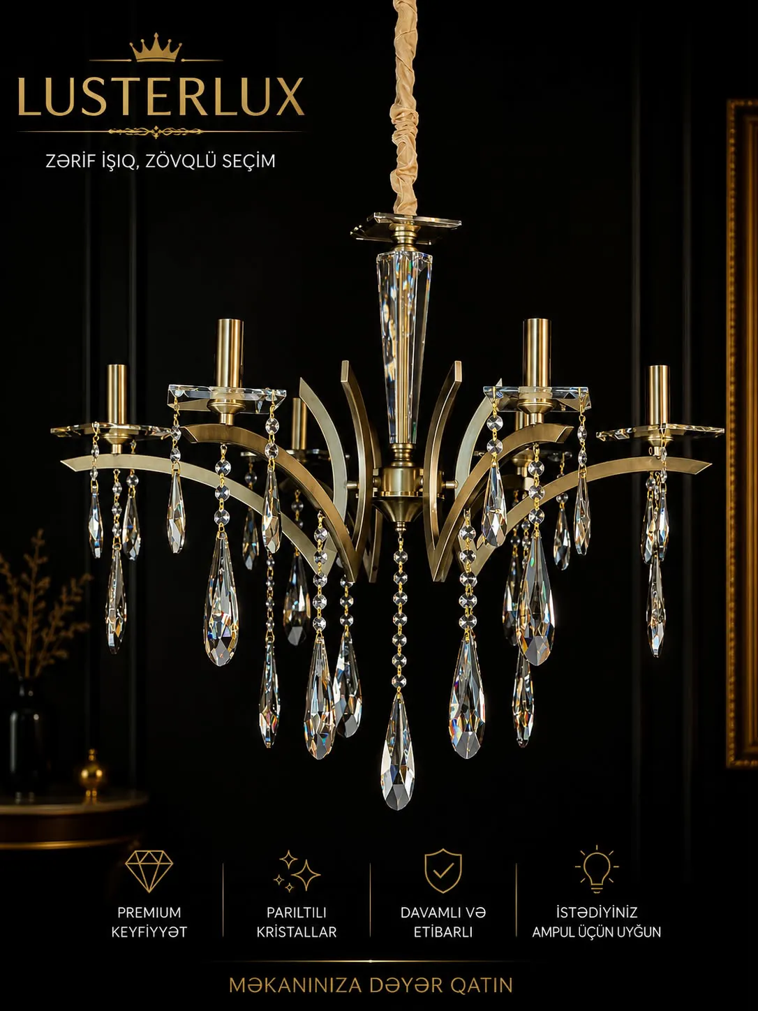 Chandelier Black color - Tenderyard