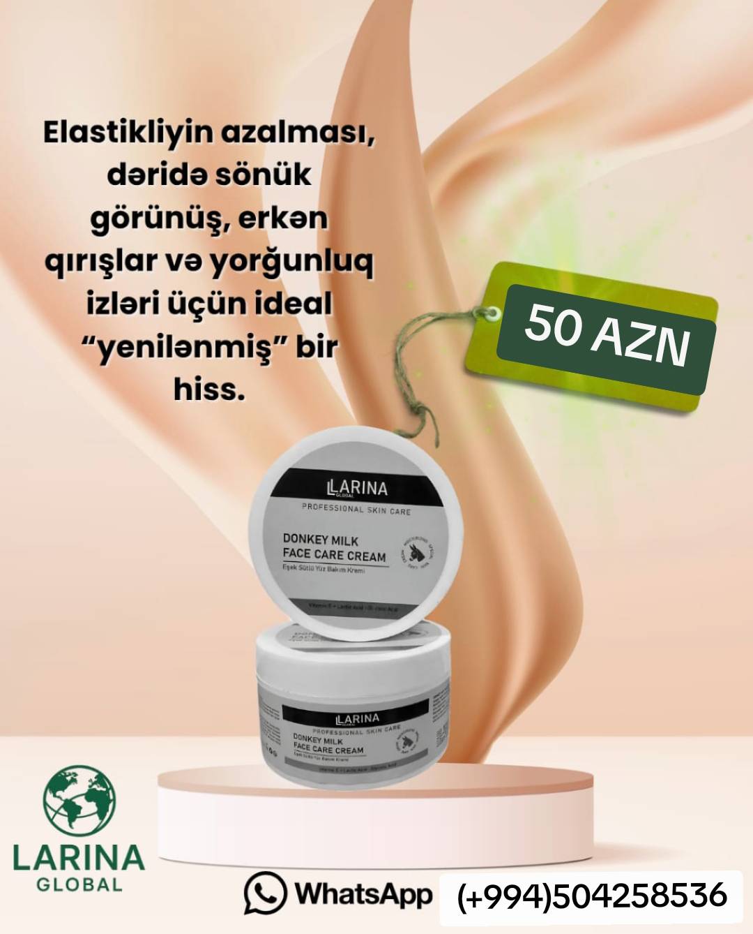 LARINA GLOBAL | Dermo Eşşək Sütü Kremi - Tenderyard