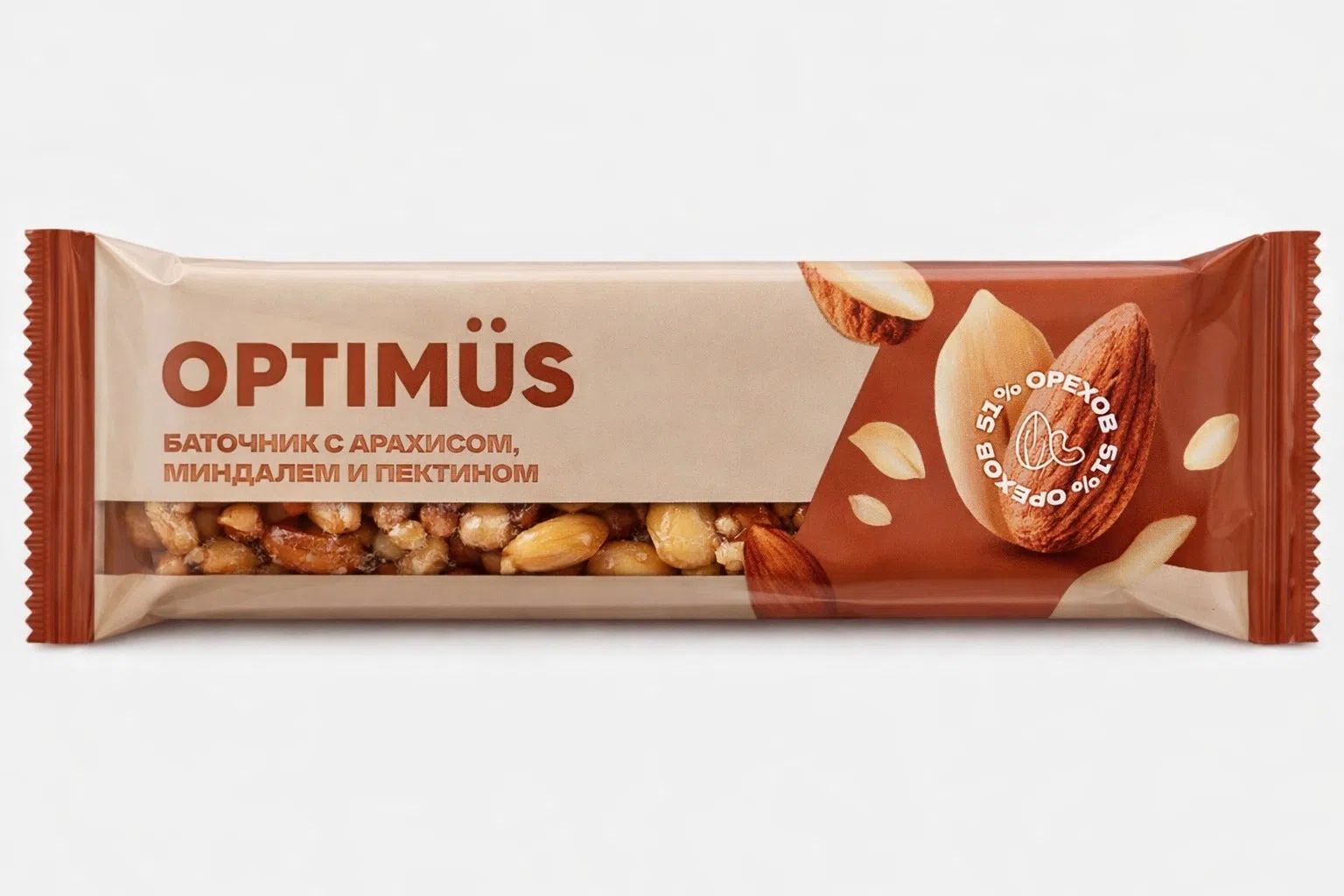 Optimüs Fıstıq və Badamlı Müsli Batonu, 36 q — şəkil 1