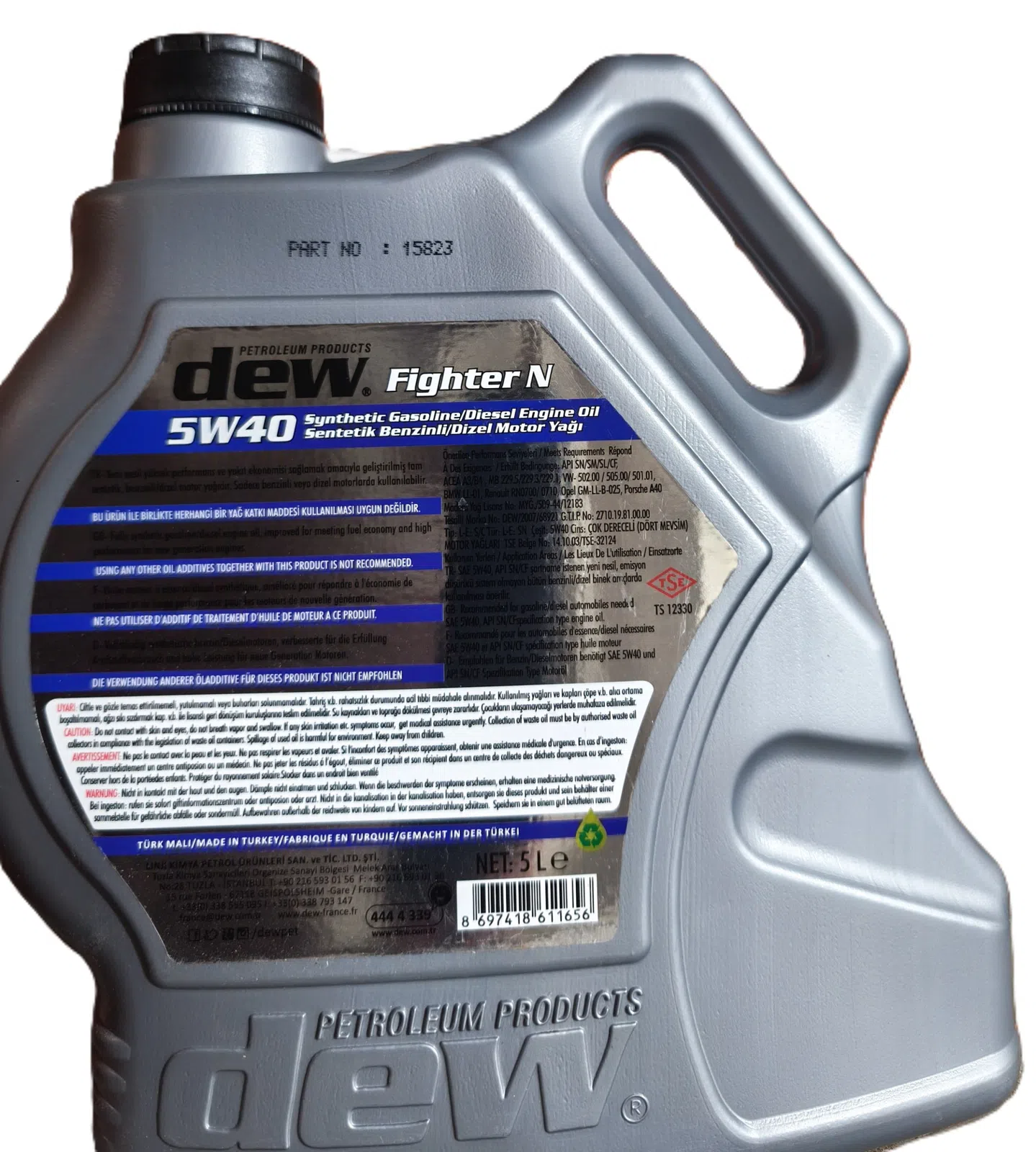 Dew Fighter N 5W40 API SN/CF 5L Motor Yağı — şəkil 1