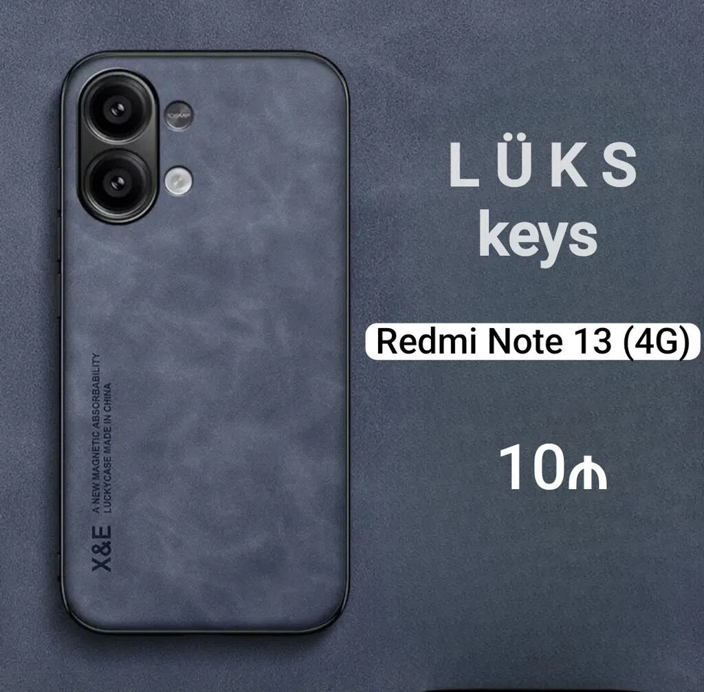 X&E Xiaomi Redmi Note 13 üçün mat dəri effektli kab — şəkil 1