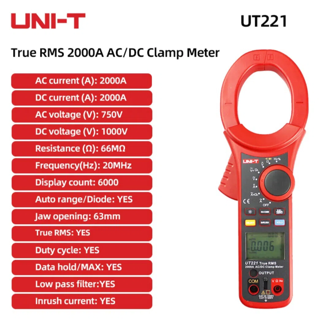 UNI-T UT221 True RMS AC/DC Ampertutqac — şəkil 1