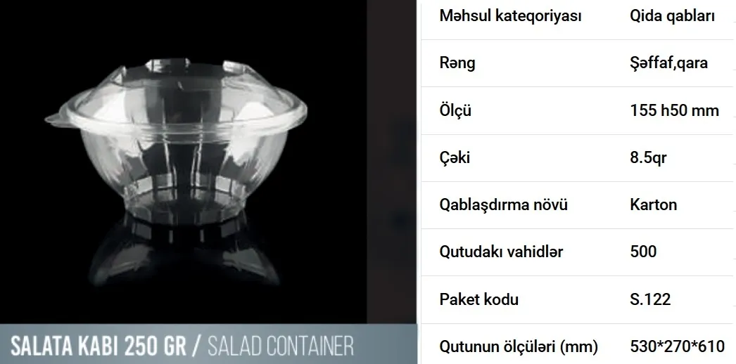 PET salat qabı — şəkil 1