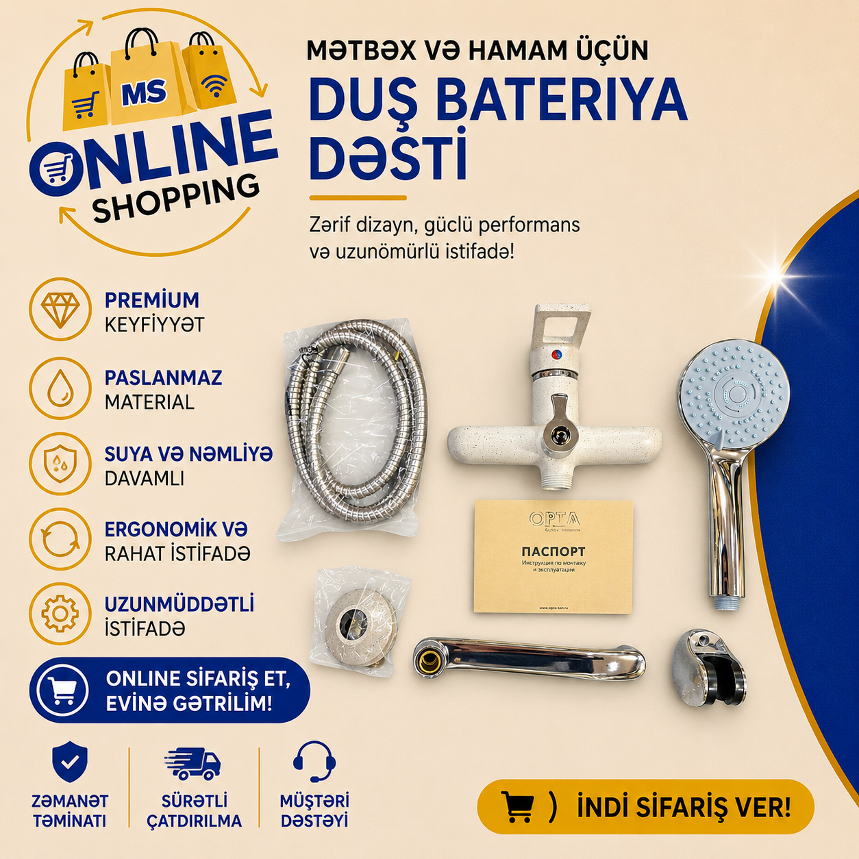 Oval duş başlığı, Gümüşü rəng — şəkil 1