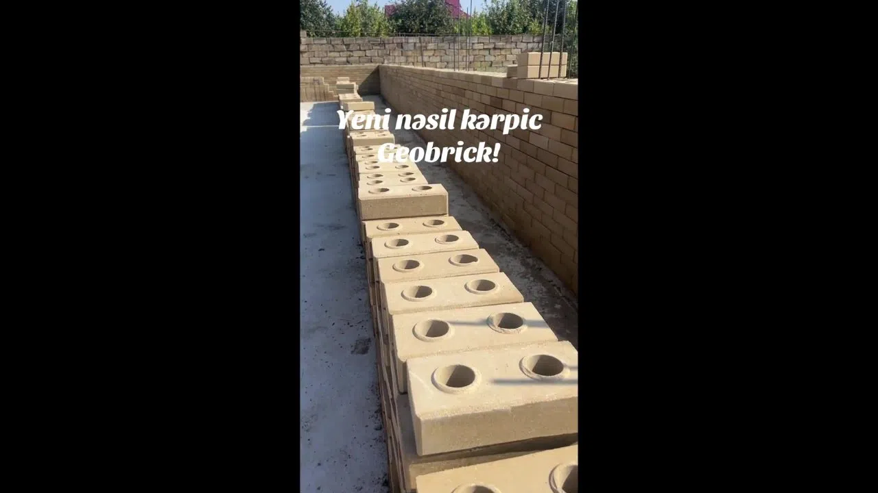 Geobrik kərpiclər, yüksək möhkəmlikli tikinti materialı — şəkil 24
