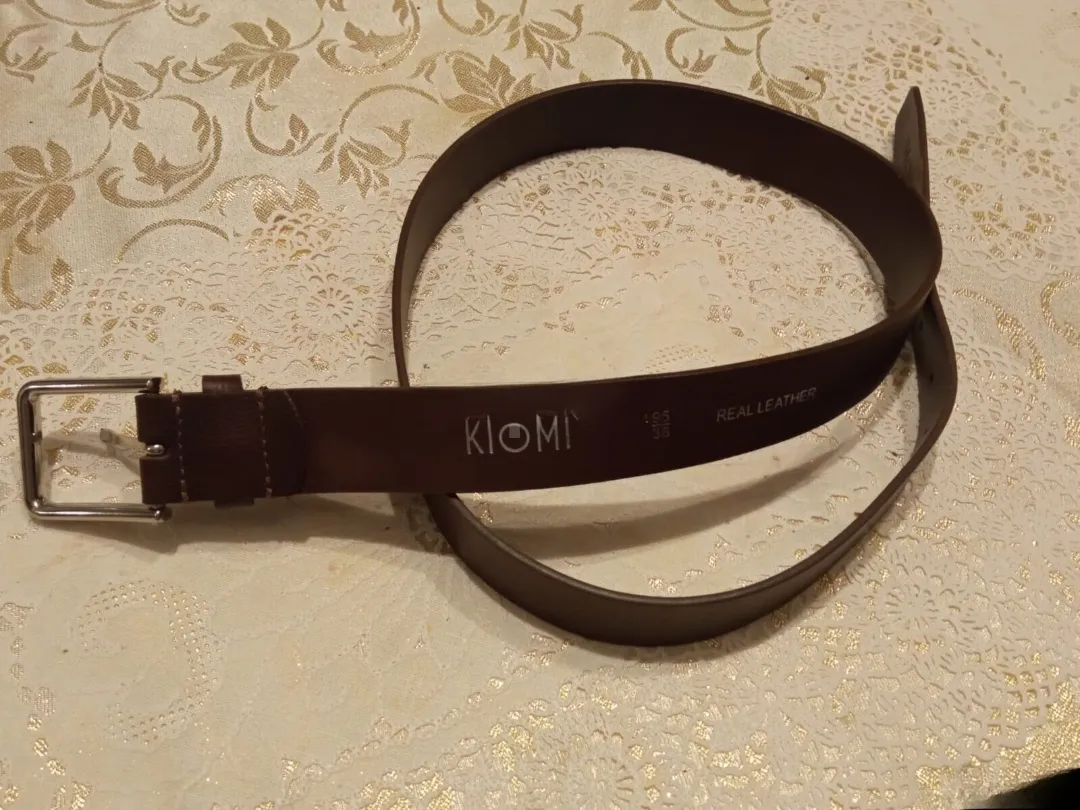 Kişi kəməri KİOMİ - tünd qəhvəyi, eni 3.2 sm, beli 100-102 sm — şəkil 2