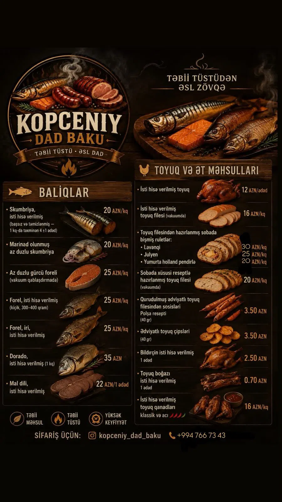 Копченые деликатесы в ассортименте (рыба, птица) — şəkil 7