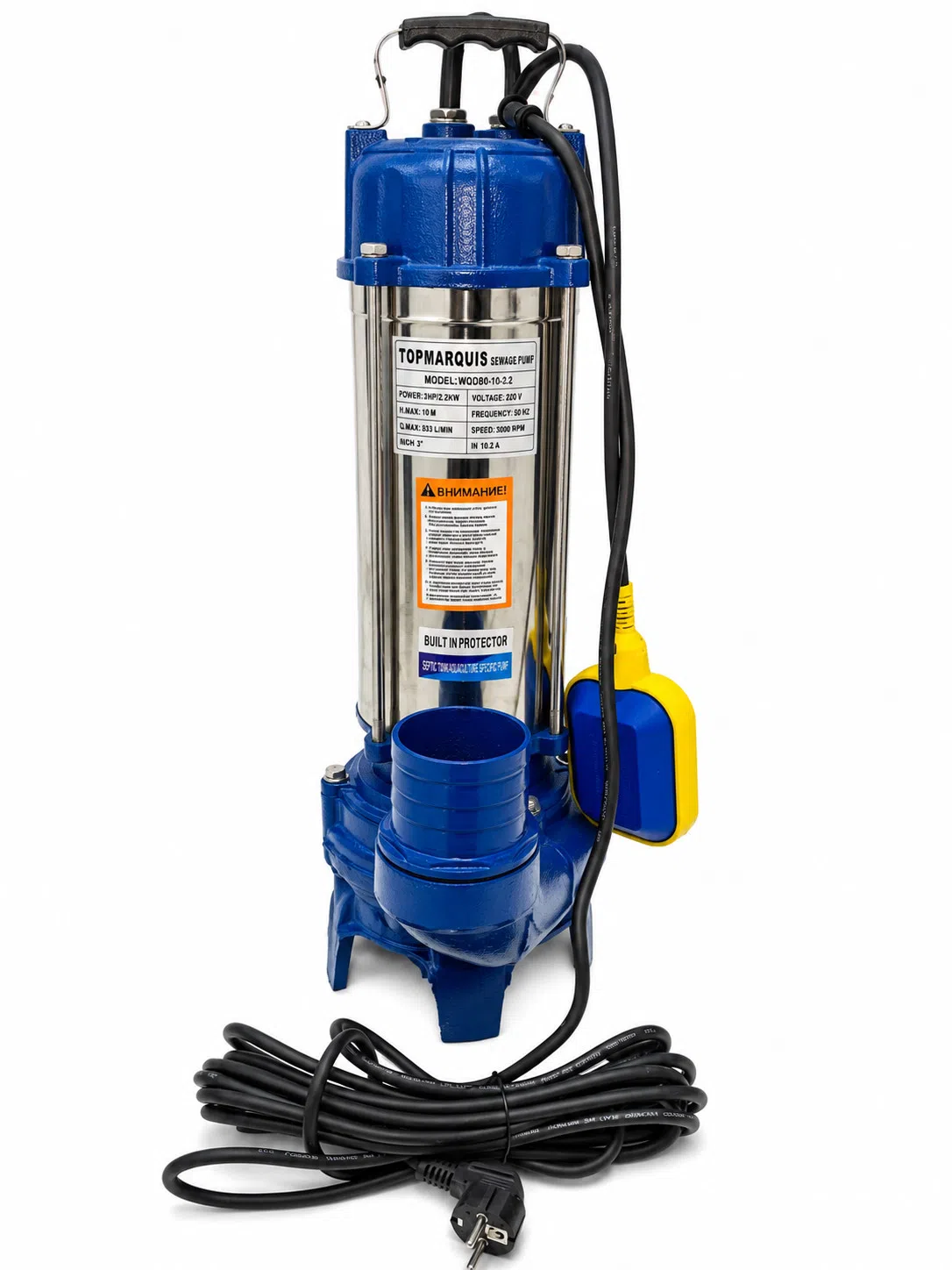 Topmarquis WQD80-10-2.2 Daldırma Çirkab Su Nasosu 2200Vt — şəkil 1