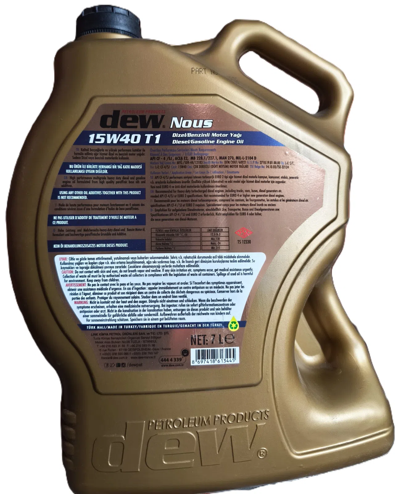 Dew Nous 15W-40 T1 Motor Yağı 7 Litr — şəkil 1