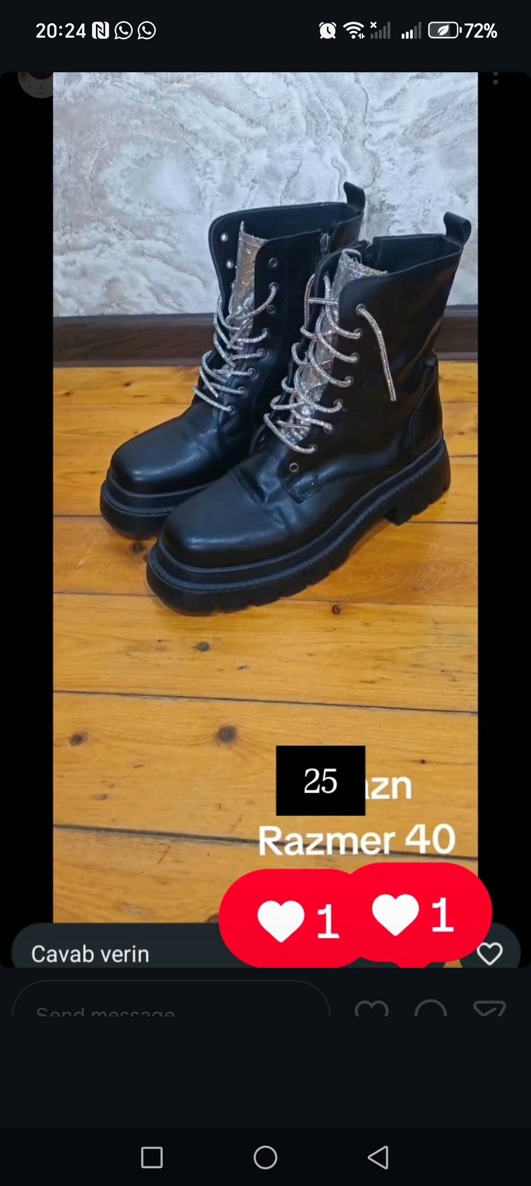 Qadın çəkməsi, Qara rəng, 40 ölçü — şəkil 1