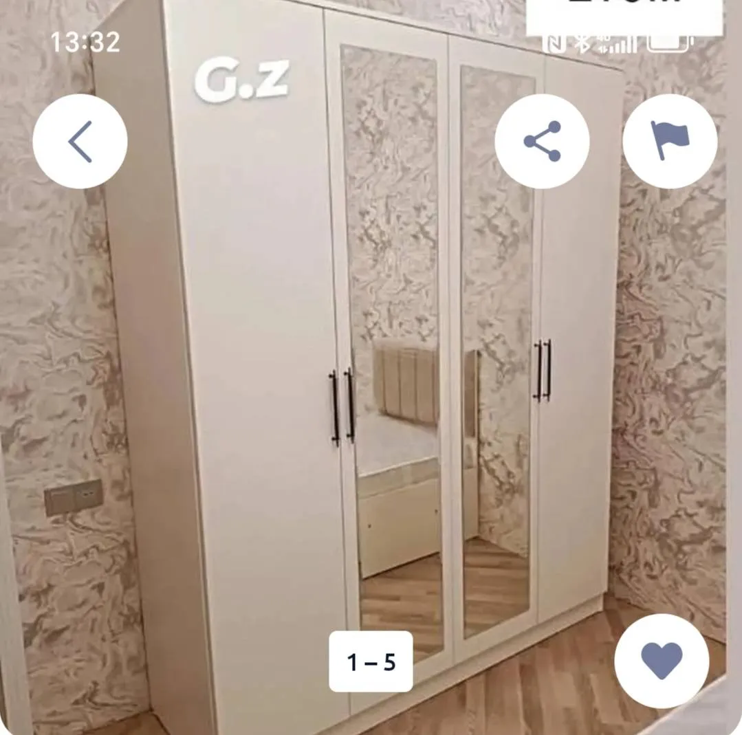 Laminate material bedroom set, White color - Tenderyard