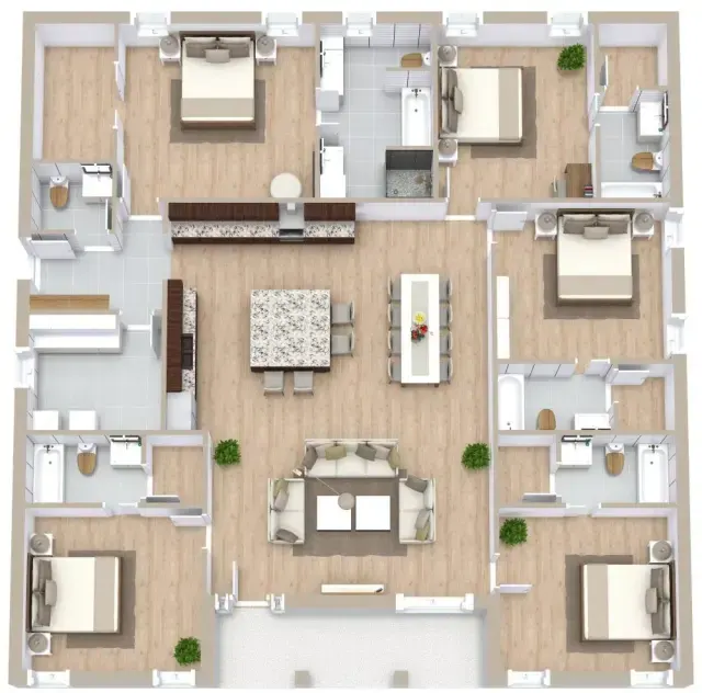5 otaqlı mənzil 34 m² kirayə verilir — şəkil 1