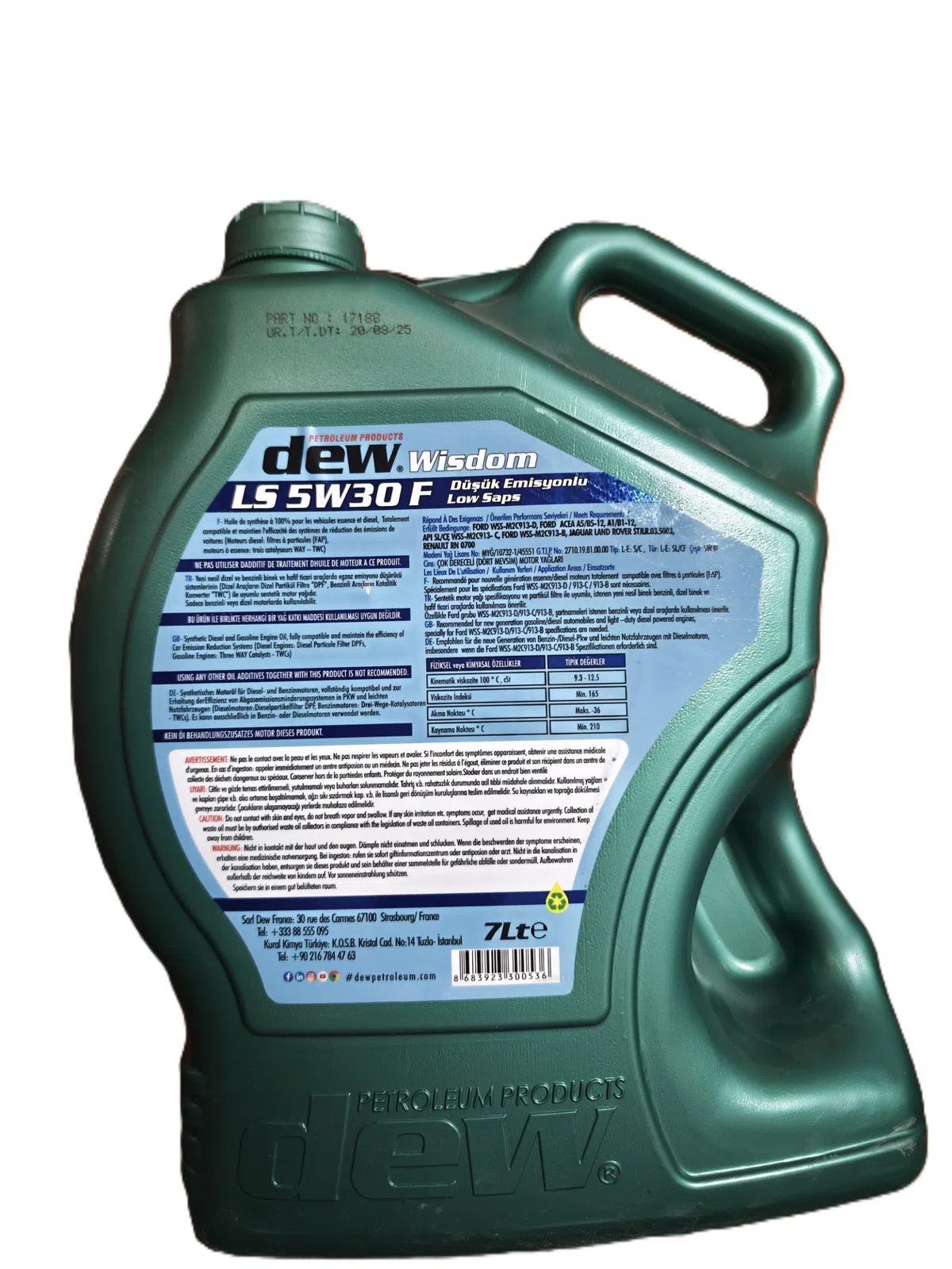 Dew Wisdom LS F 5W-30 Sintetik Motor Yağı 7L