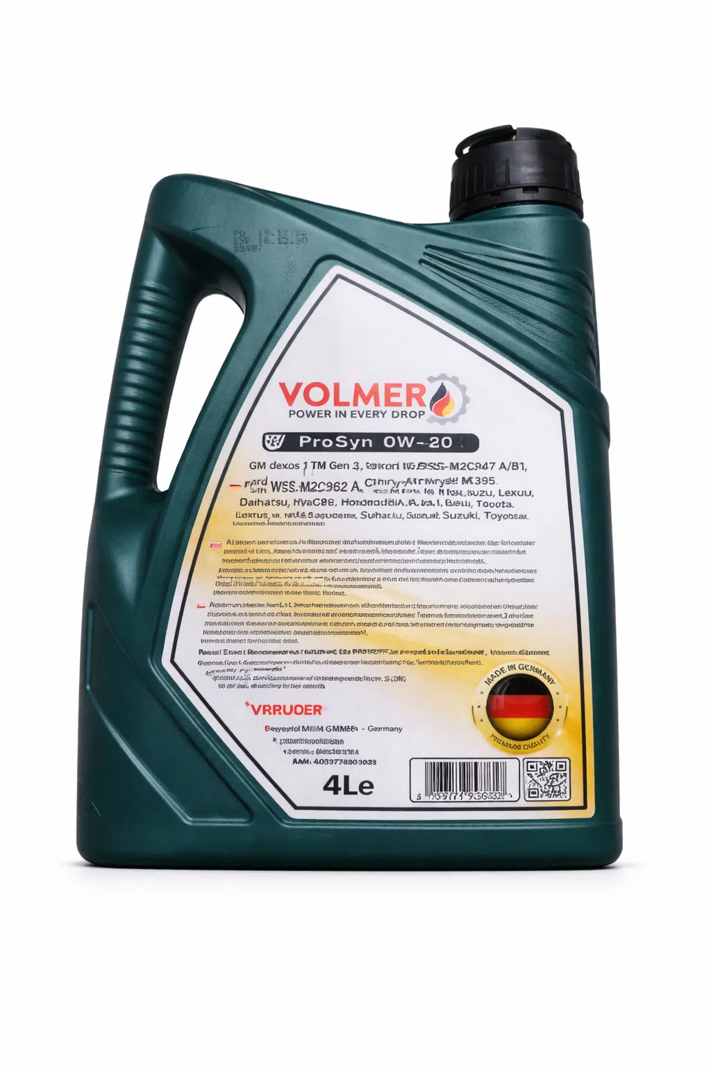 Volmer ProSyn 0W-20 Hibrid Motor Yağı, 4 L — şəkil 2