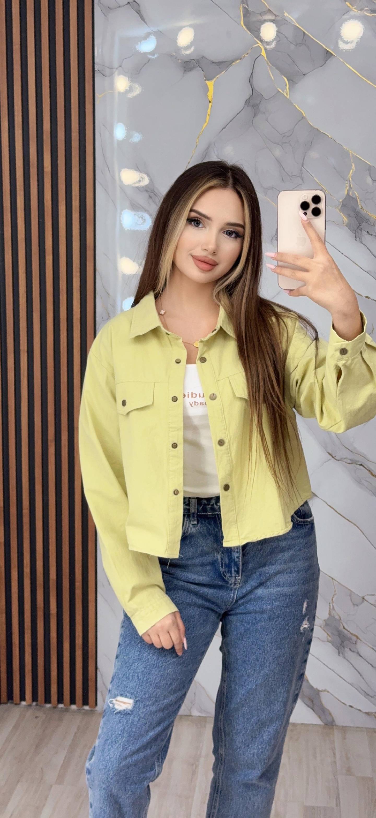 Qadın köynəyi, Sarı rəng, Standart ölçü — şəkil 2