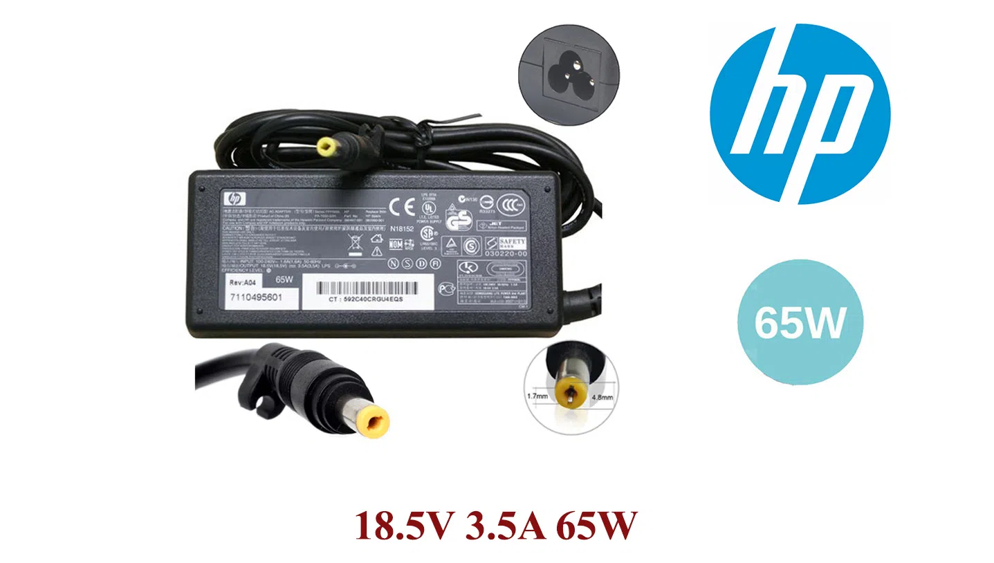 HP 18.5V 3.5A Small Yellow Pin işlənmiş adapter — şəkil 2