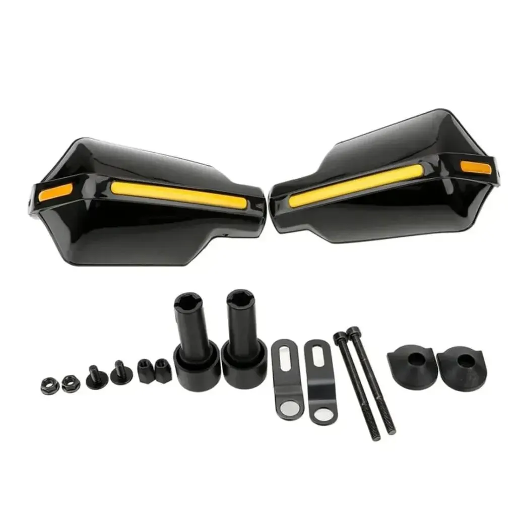 Hand guards with LED turn signals for motorcycles - Tenderyard