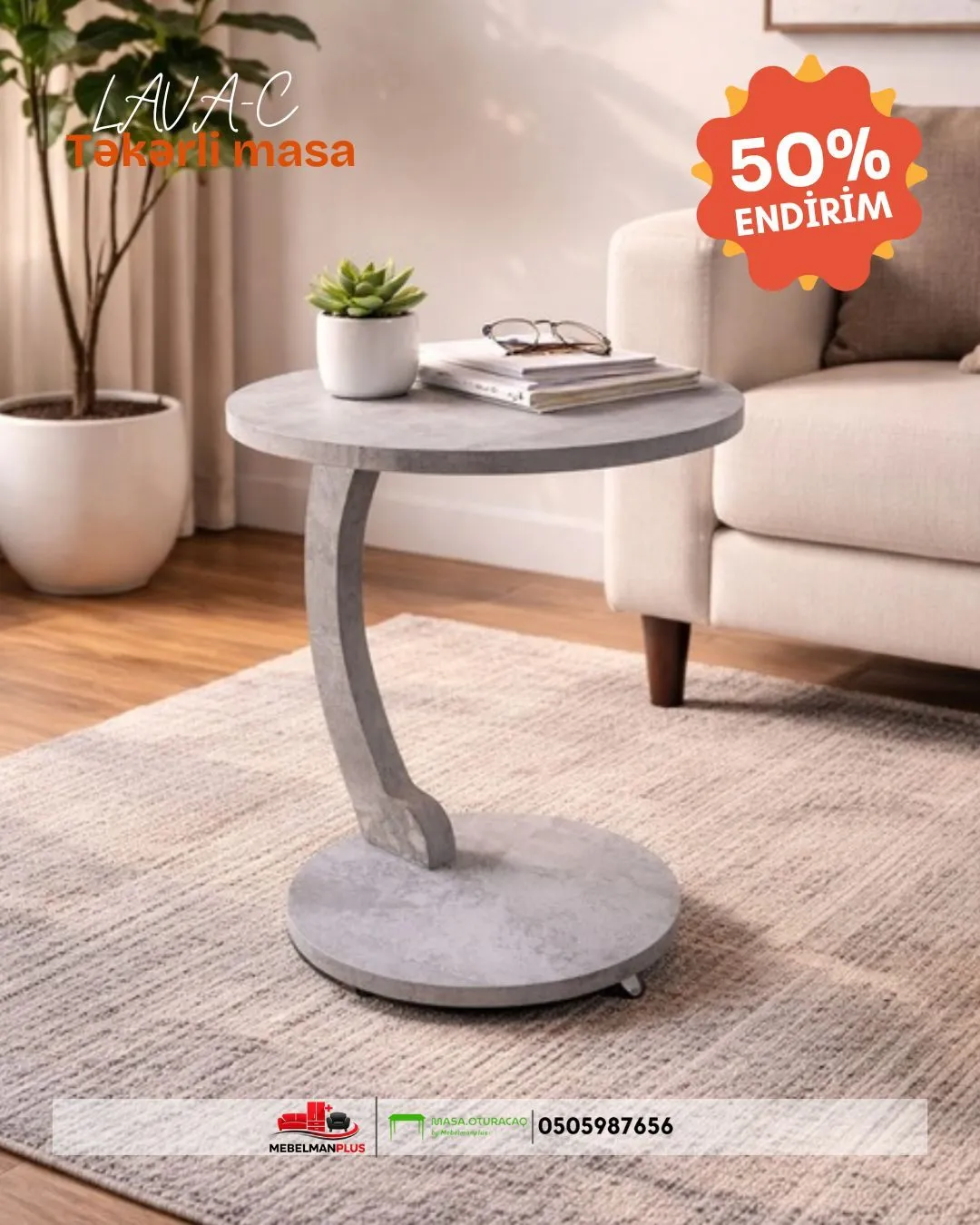 Coffee table Gray color, Standard - Tenderyard
