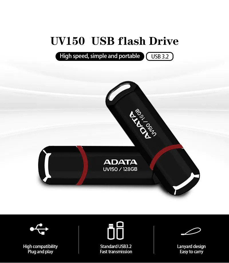 ADATA UV150 USB 3.2 Gen 1 32gb | Black — şəkil 4