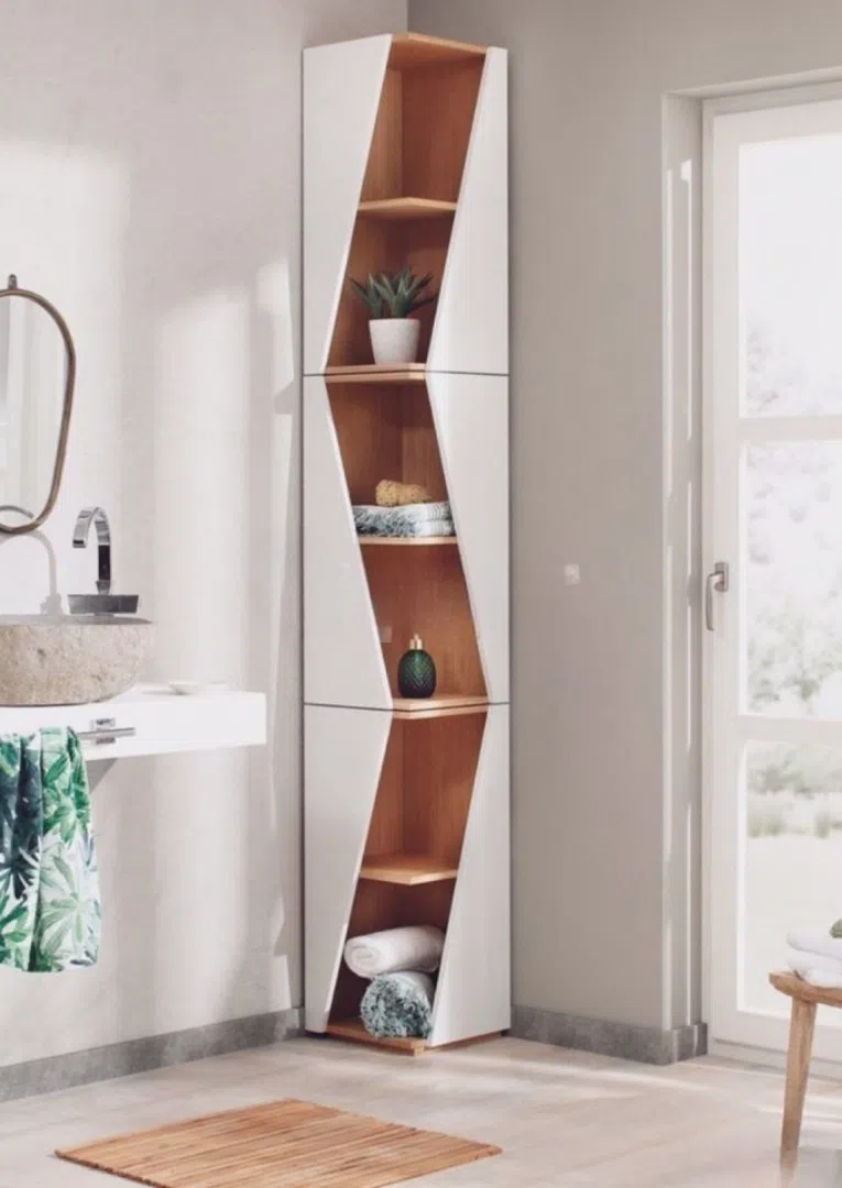 Wooden material shelf, White color - Tenderyard