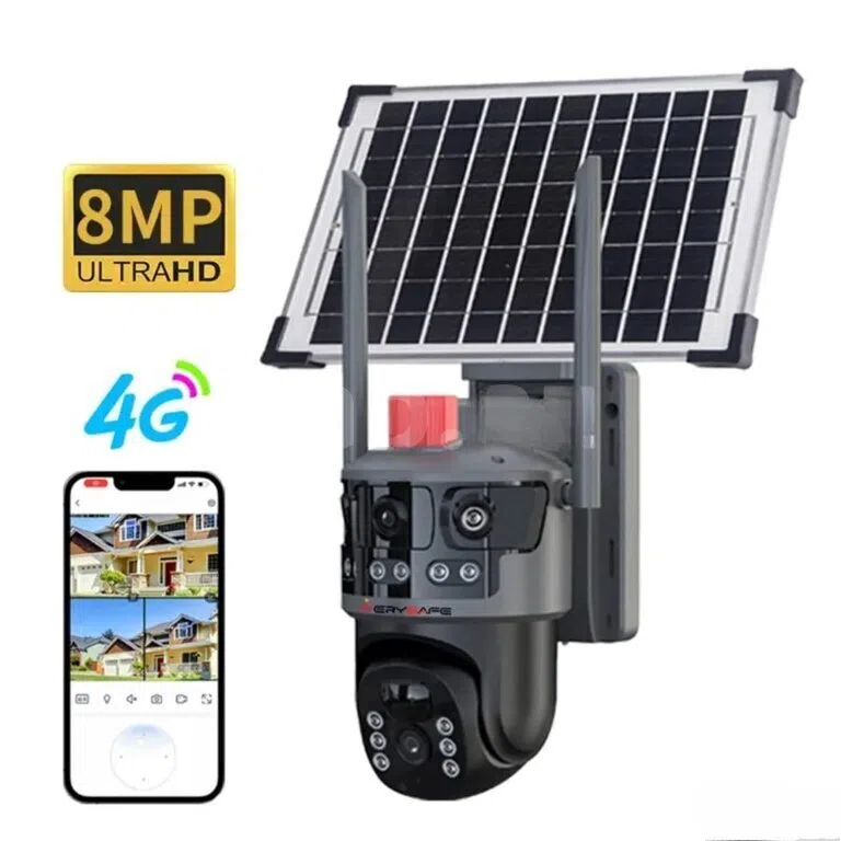 4G SIM kartlı solar 360° FHD kamera, 12MP/4K - Tenderyard