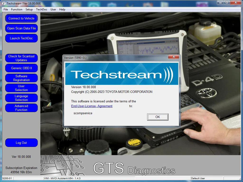 "Toyota Techstream" avtomobil diaqnostika proqramı