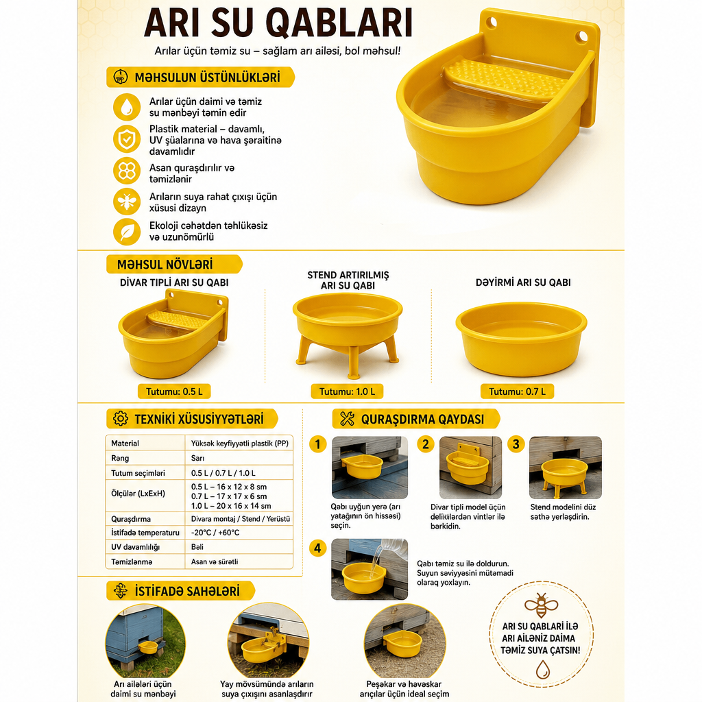 Arıçılıq avadanlığı arı su qabları — şəkil 3