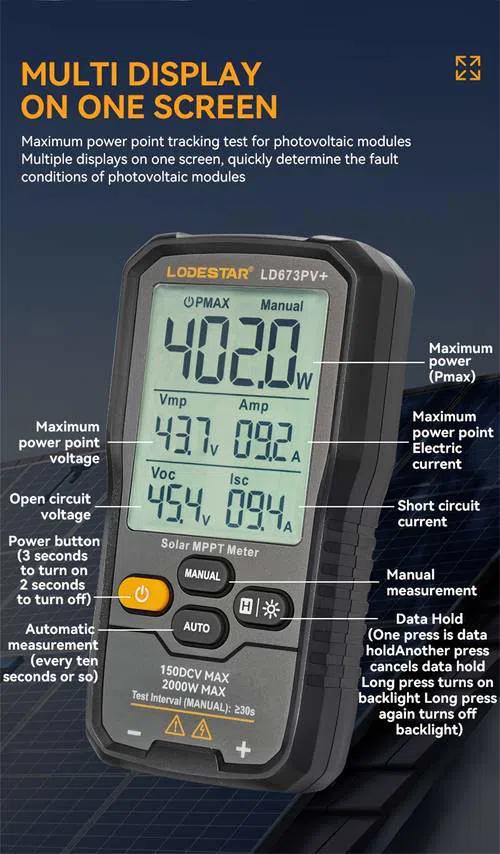 Solar MPPT Meter günəş paneli test cihazı — şəkil 8