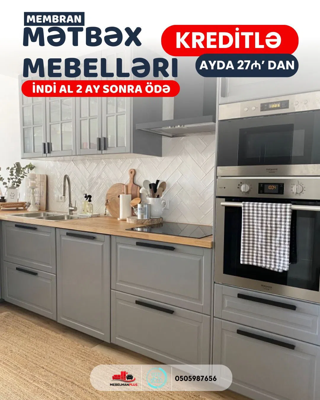 Membran mətbəx mebeli kreditlə — şəkil 8