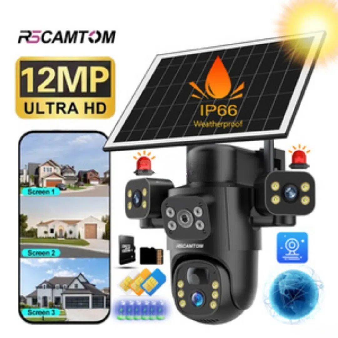 4G Solar PTZ Kamera, 8MP/4K, Simsiz, Günəş Panelli