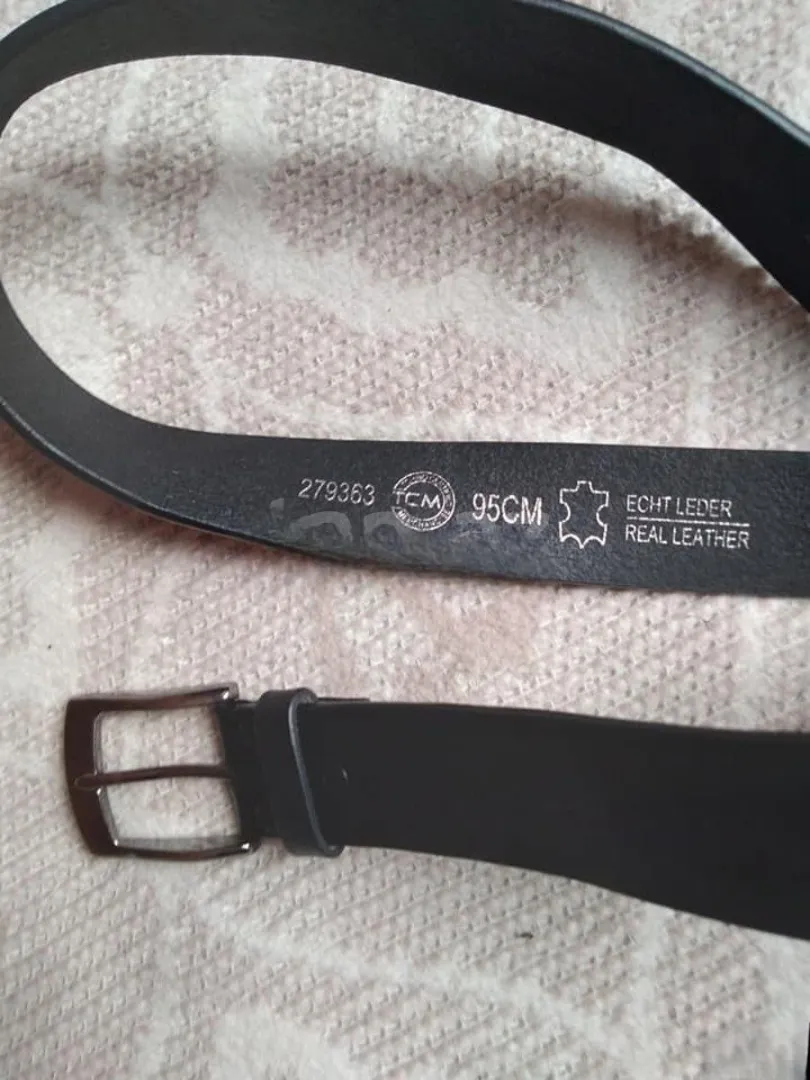 TCM kişi kəməri - tünd qara, təmiz dəri, beli 95-100 sm — şəkil 3