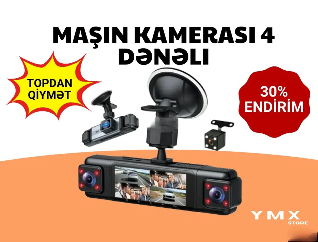 Avtomobil üçün 4 kameralı video registrator sistemi