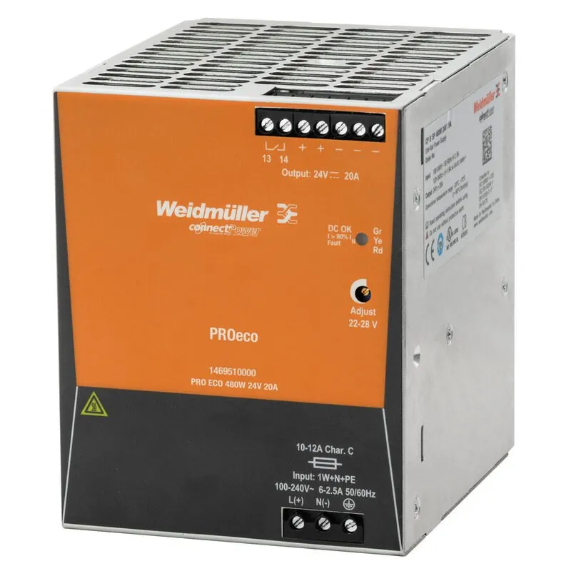 WEIDMÜLLER PRO ECO 480W 24V 20A enerji qida bloku — şəkil 1