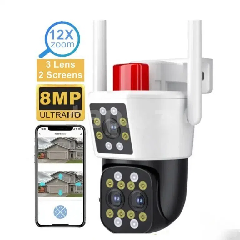 Simsiz WiFi PTZ 2-li Təhlükəsizlik Kamerası 8MP/4K