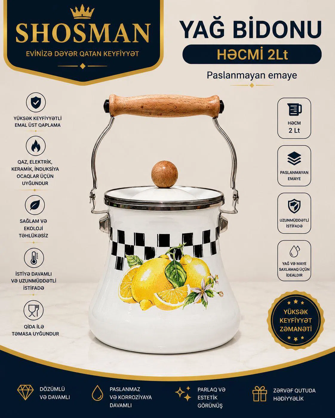 Yağ bidonu 2Lt - Tenderyard
