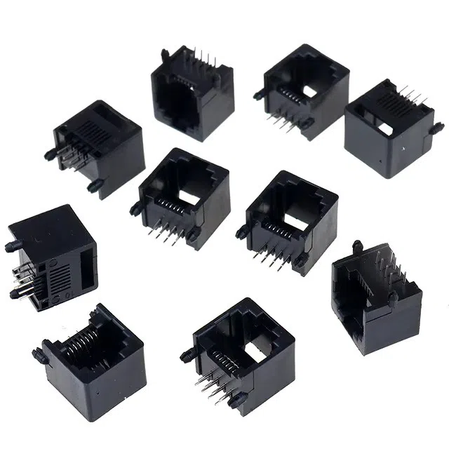 RJ45 8P8C Computer Internet Network PCB Connector Black/Gray — şəkil 4
