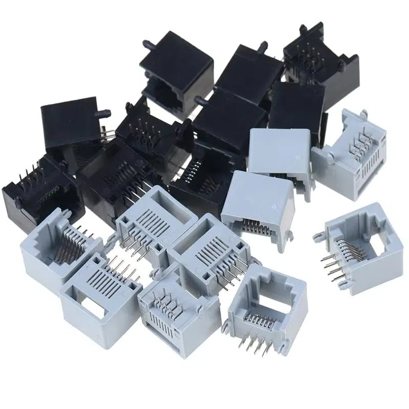 RJ45 8P8C Computer Internet Network PCB Connector Black/Gray — şəkil 2
