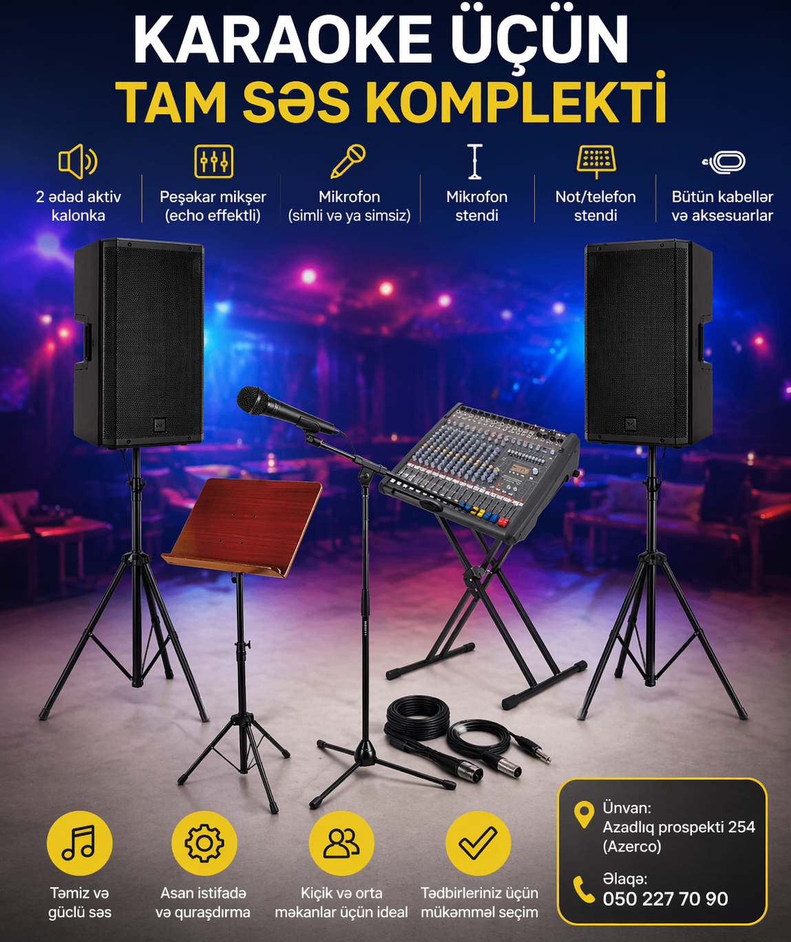 Karaoke üçün tam səs komplekti — şəkil 1