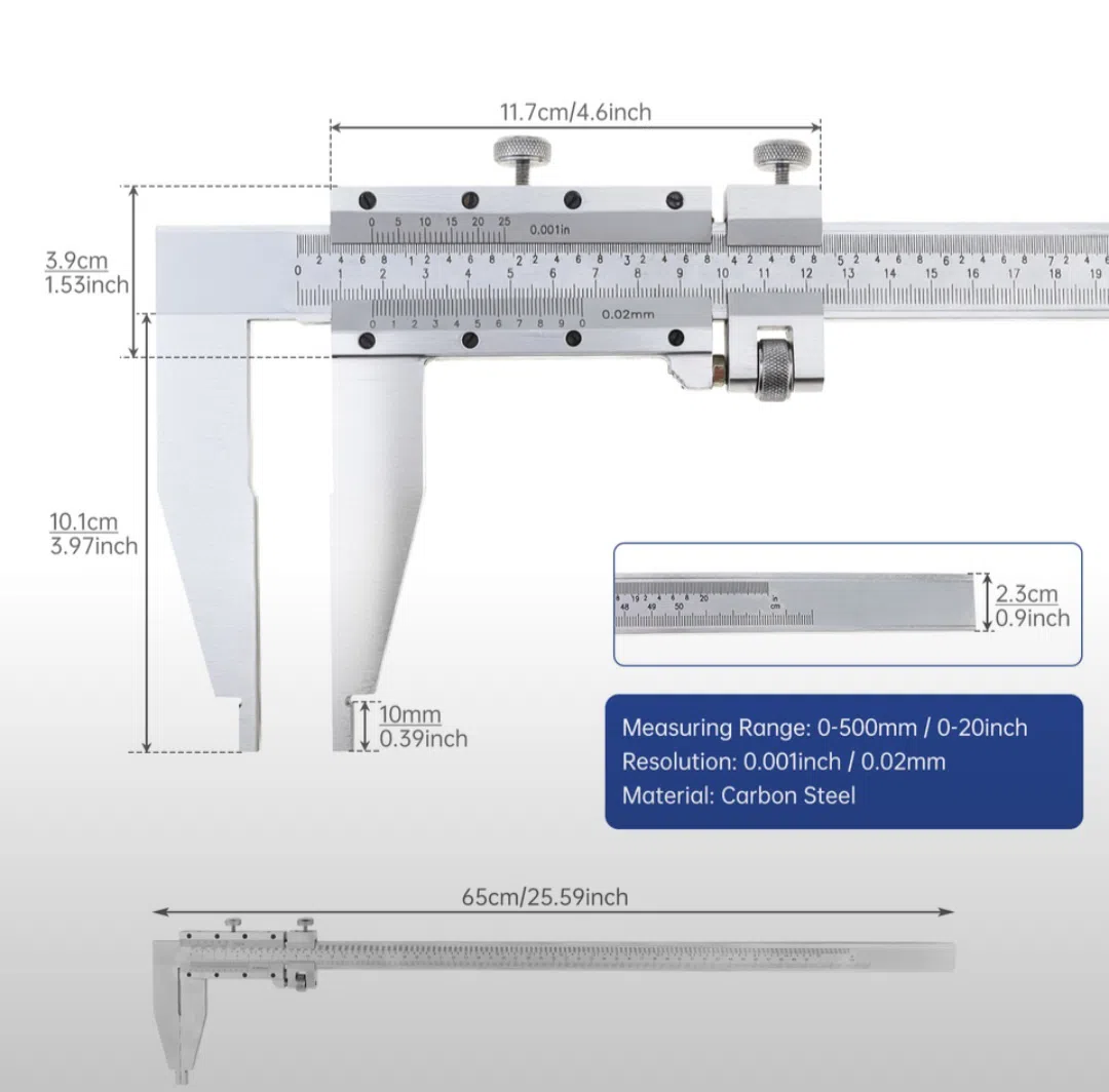 Etopoo 500 mm vernier kaliperi — şəkil 2