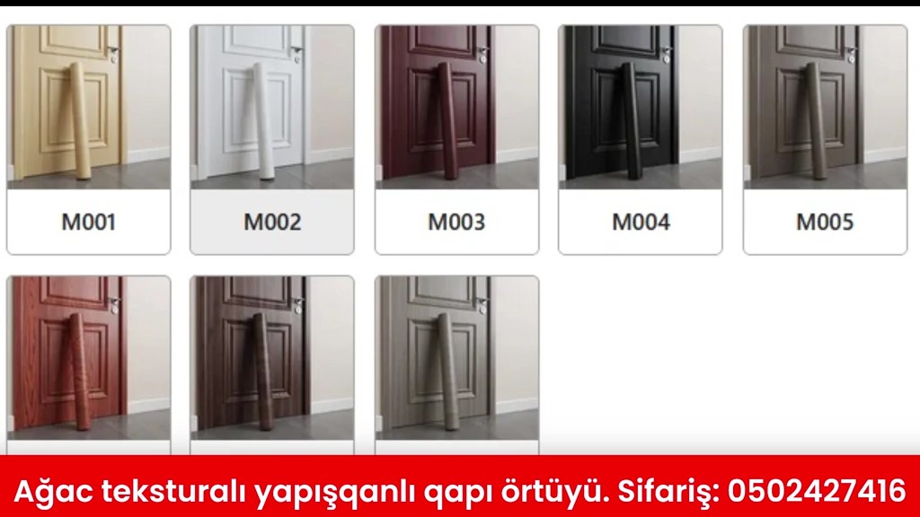 Wood-textured adhesive door covering - Tenderyard
