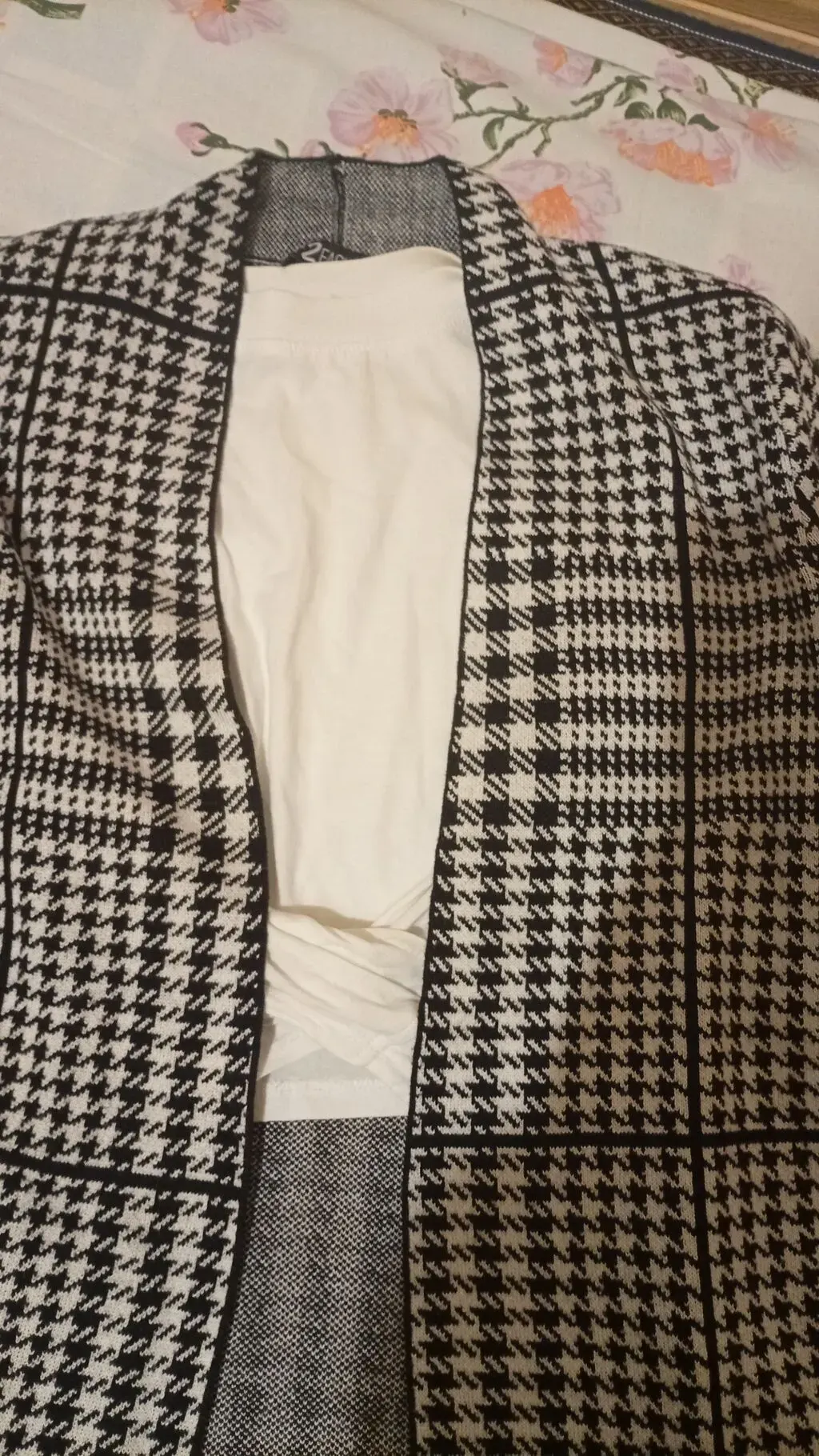 Qara-ağ houndstooth naxışlı waistcoat — şəkil 2