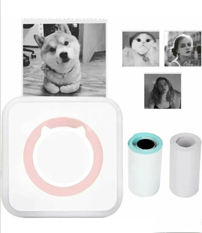 Mini Bluetooth printer, ağ-qara çap — şəkil 1