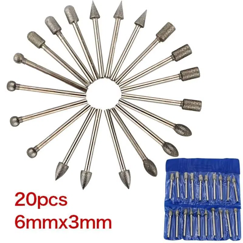 20 PCs Diamond Grinding Head — şəkil 2