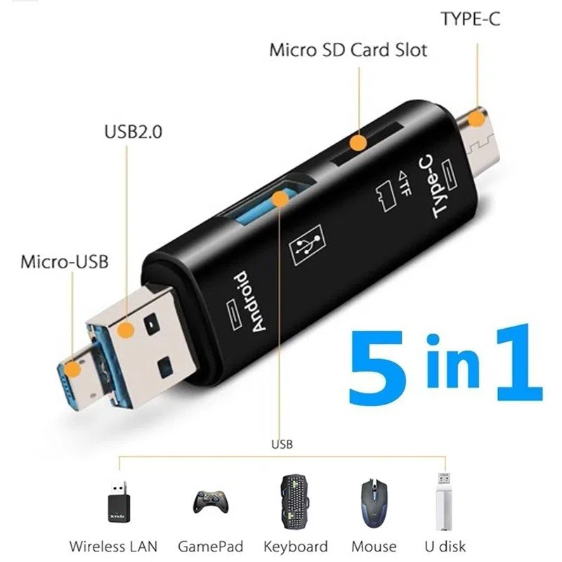 Multifunctional OTG Card Reader 5 in 1 — şəkil 3