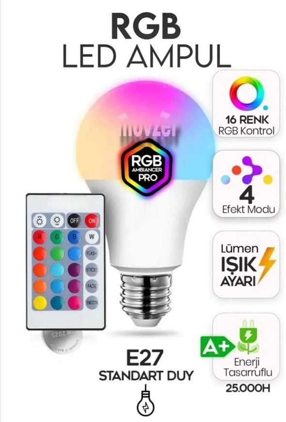 Uzaqdan idarəetmə ilə LED RGB lampa — şəkil 3