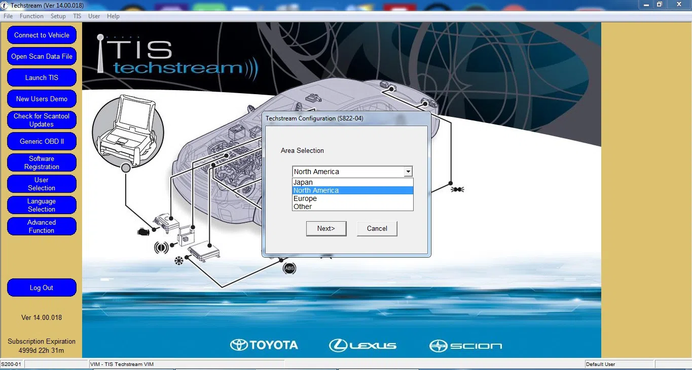 "Toyota Techstream" avtomobil diaqnostika proqramı