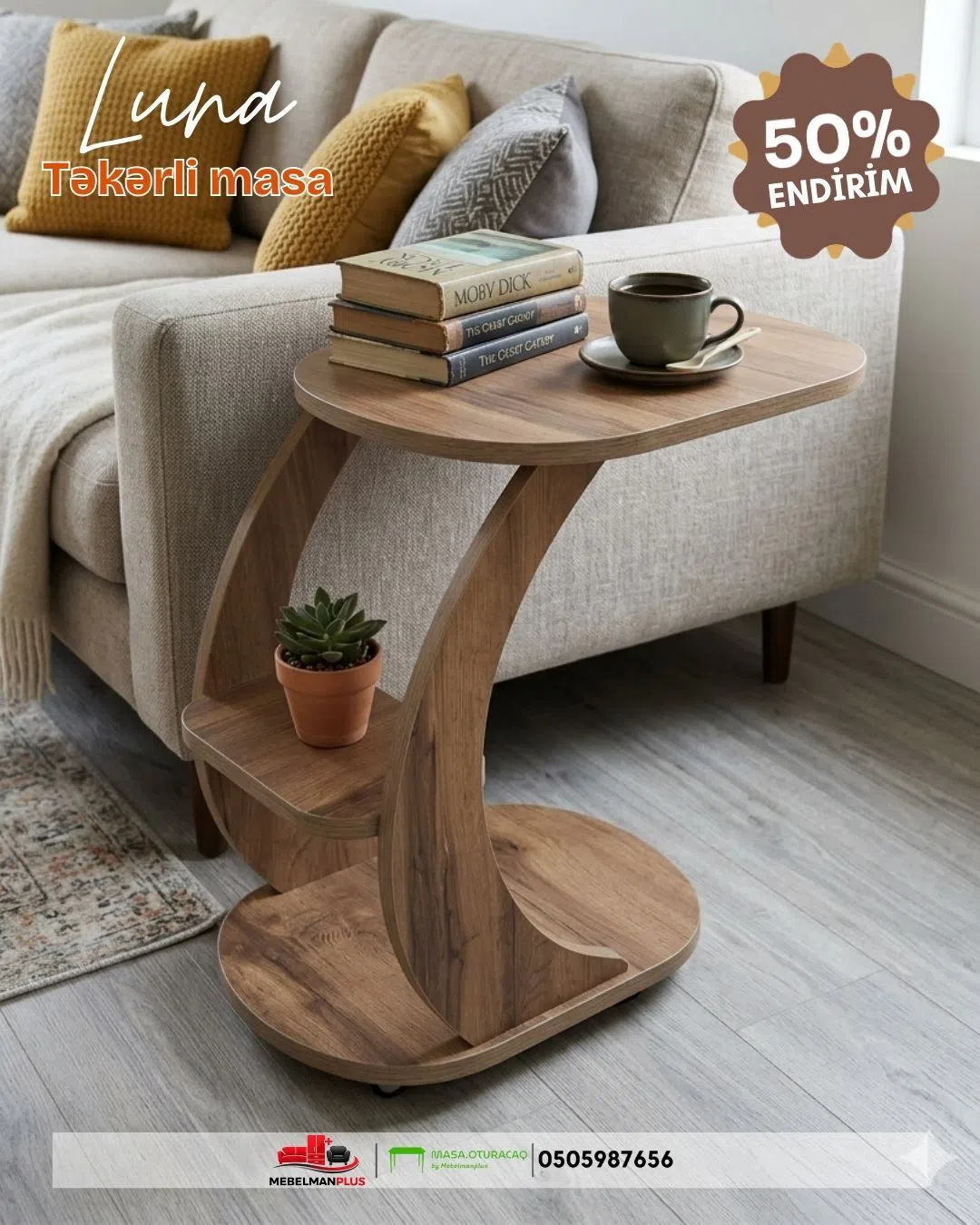 Coffee table Brown color, Standard - Tenderyard