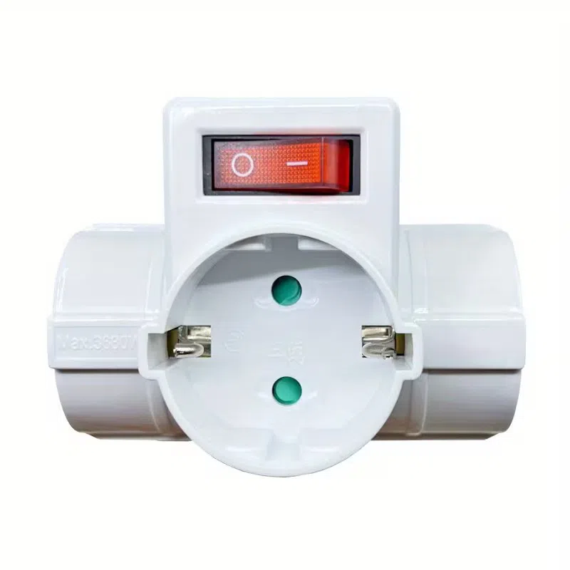 German Standard to Three-Prong Adapter Plug Socket, 16A 250V — şəkil 2