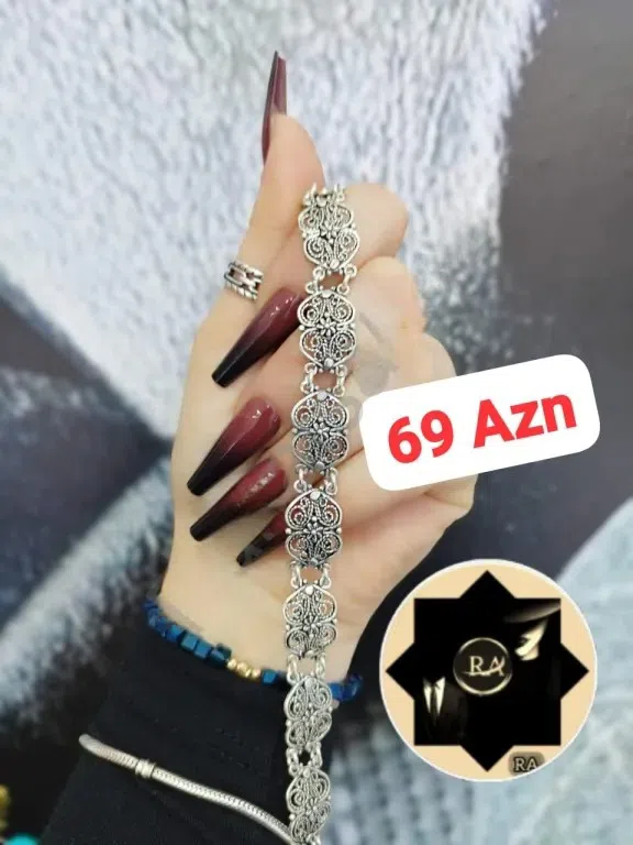 Naxışlı 925 Əyar Gümüş Qolbaq - Tenderyard